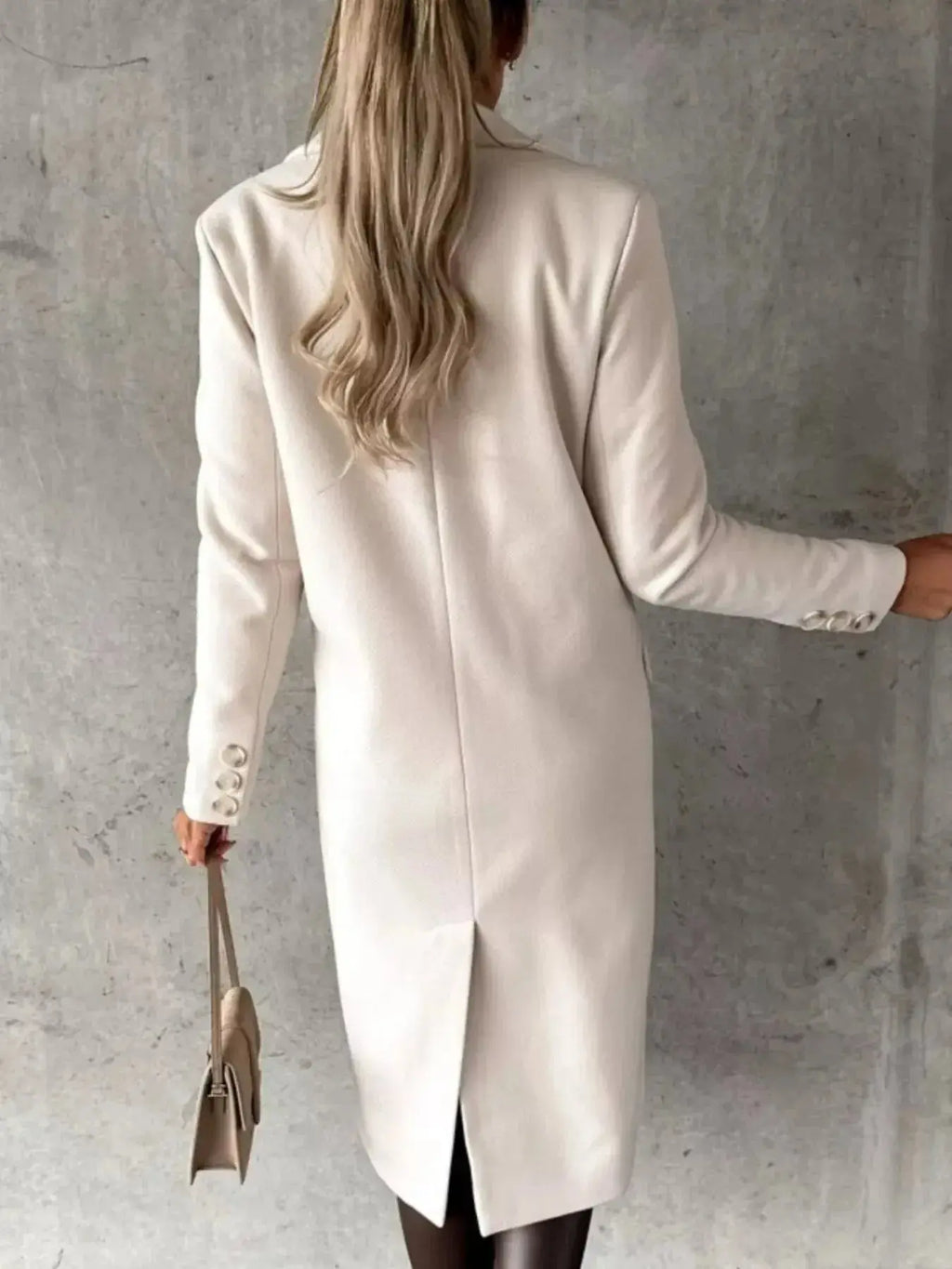 Double-Breasted Longline Coat - DaisyDrop 