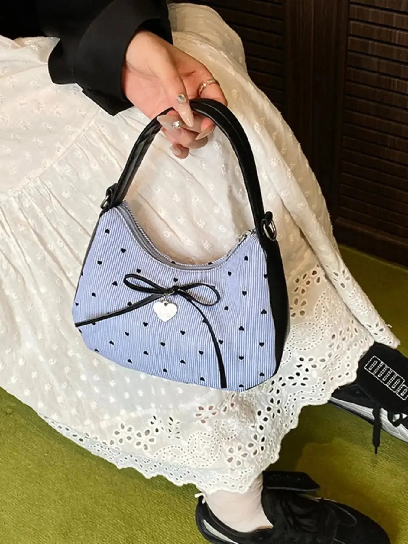 Printed Bow Shoulder Bag - DaisyDrop 