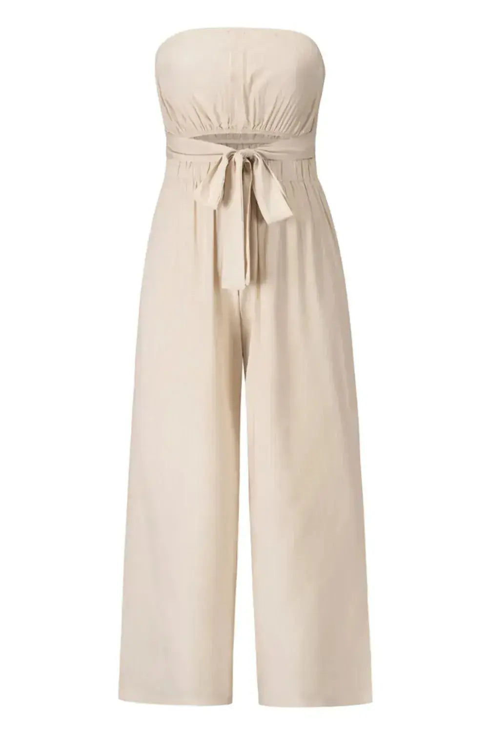 Tied Cutout Tube Wide Leg Jumpsuit - DaisyDrop 