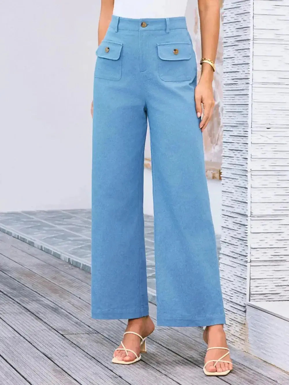 High Waist Wide Leg Pants - DaisyDrop 