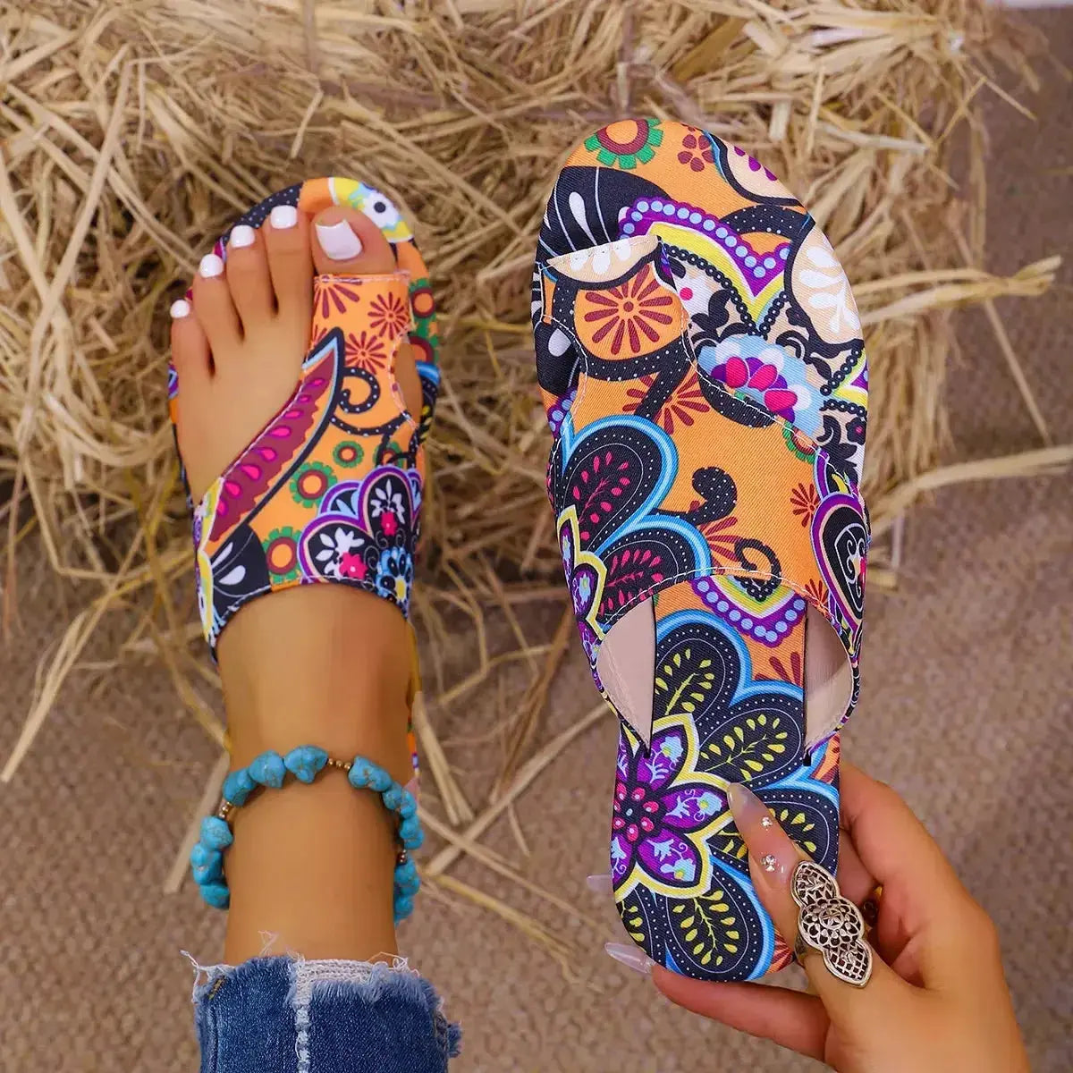 Toe Loop Flats Sandals - DaisyDrop 