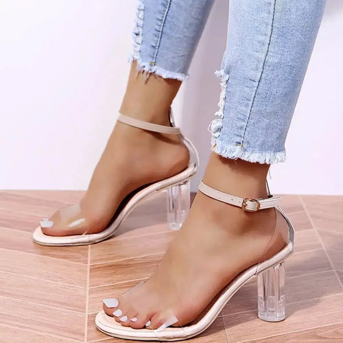 Block Heel Ankle Strap Sandals - DaisyDrop 