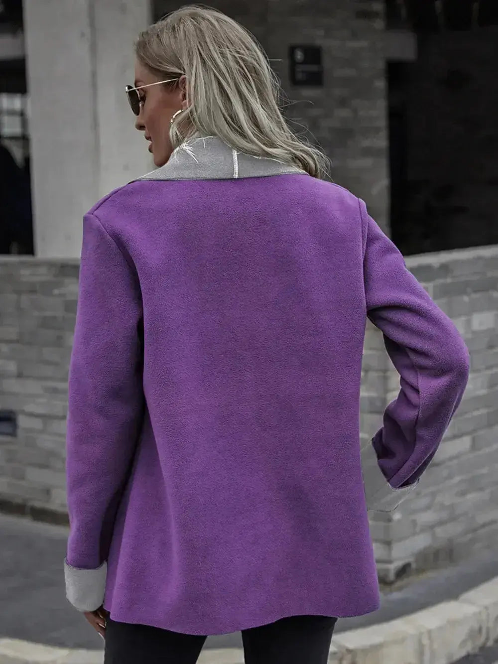 Open Front Long Sleeve Jacket - DaisyDrop 
