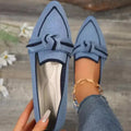 Bow Contrast Trim Point Toe Loafers - DaisyDrop 