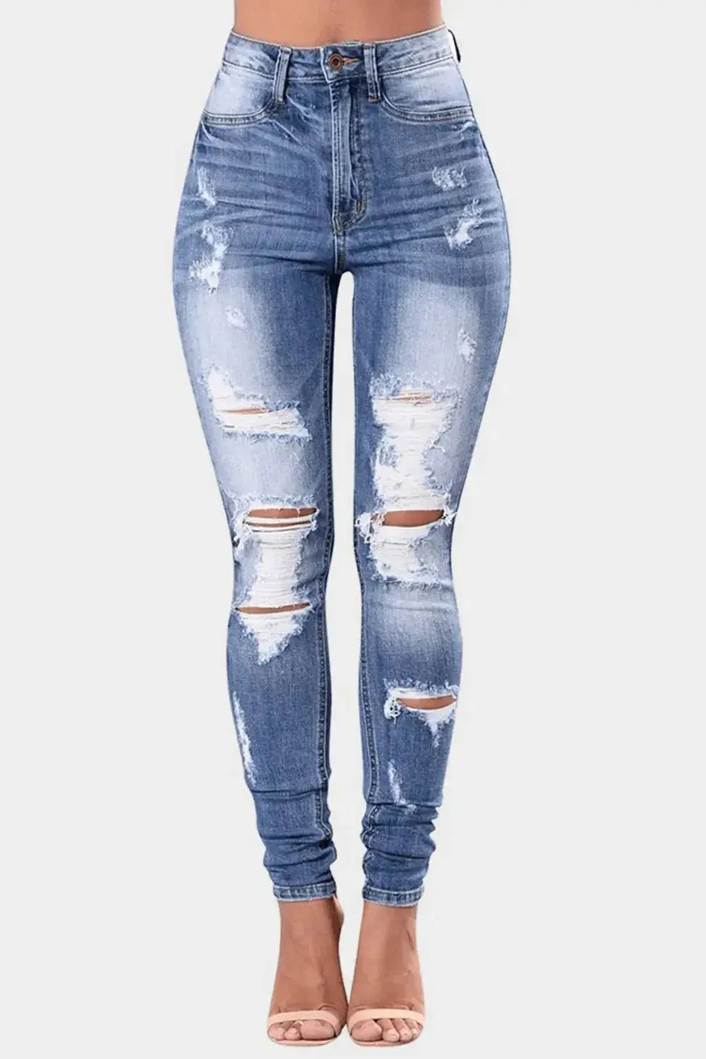Full Size Distressed Skinny Jeans Plus Size - DaisyDrop 