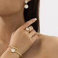 18K Gold-Plated Flower Jewelry Set - DaisyDrop 
