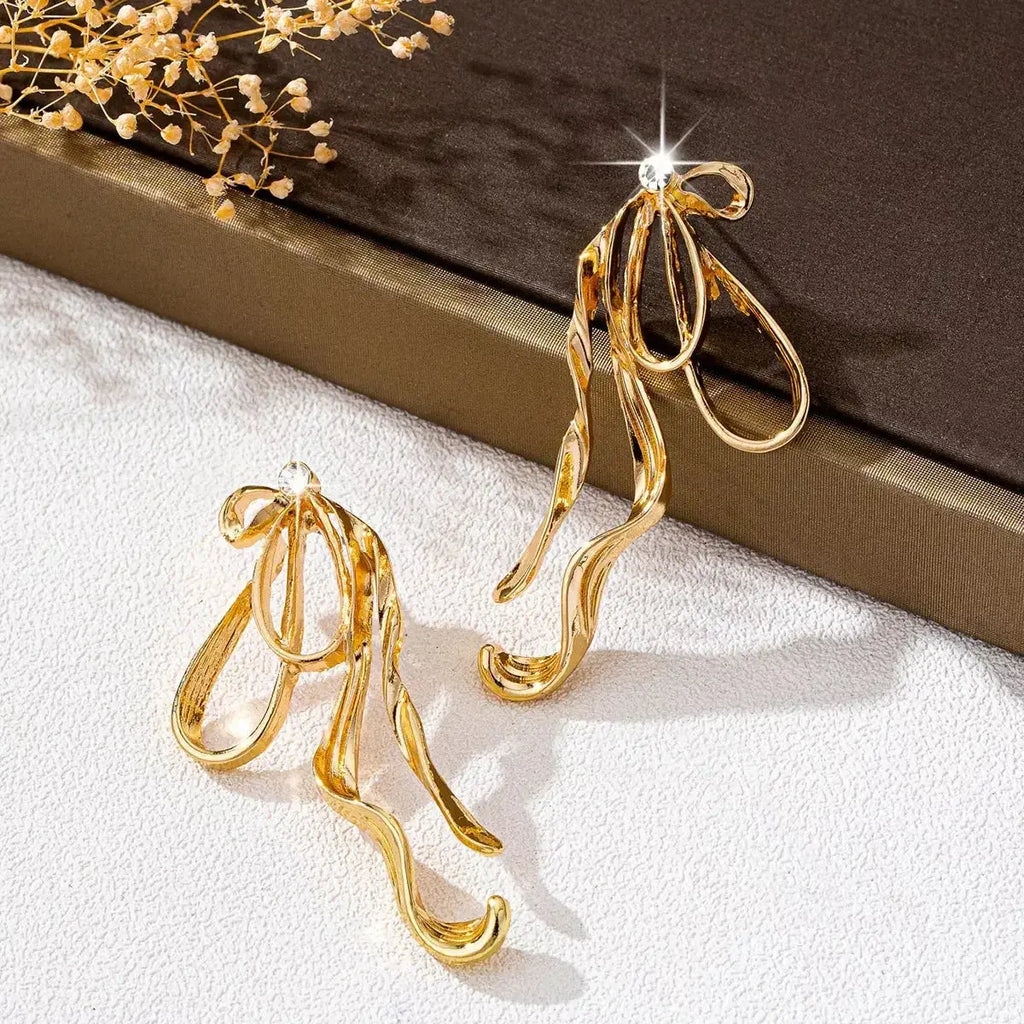 18K Gold-Plated Bow Earrings - DaisyDrop 