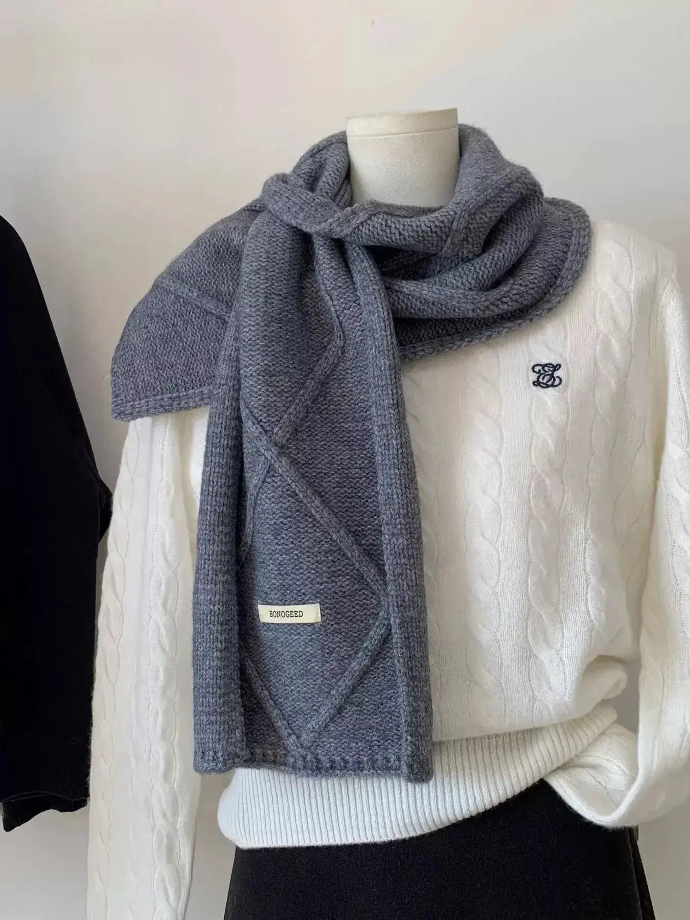 Solid Color Knitted Winter Scarf - DaisyDrop 