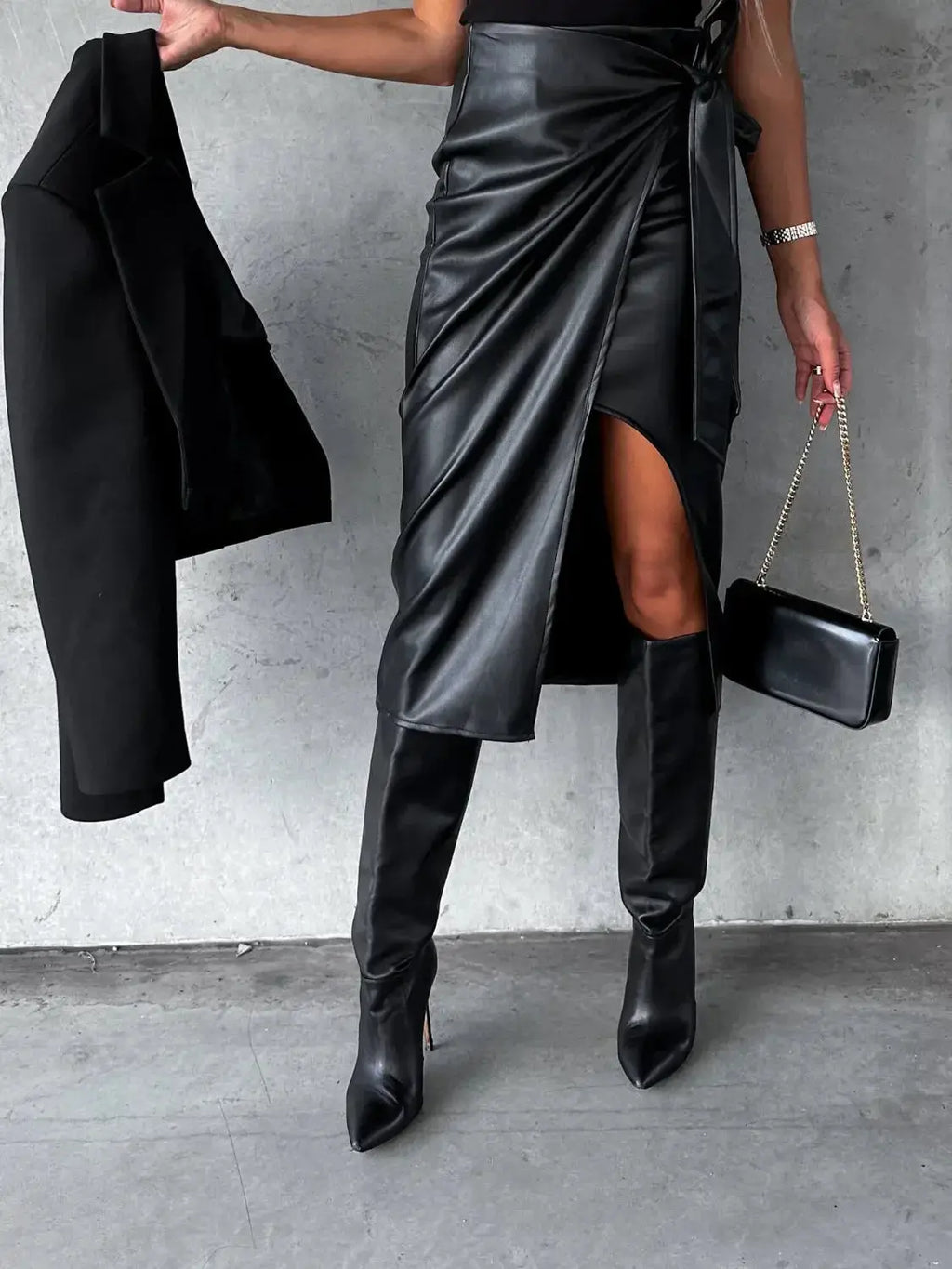 Tied High Waist Skirt - DaisyDrop 