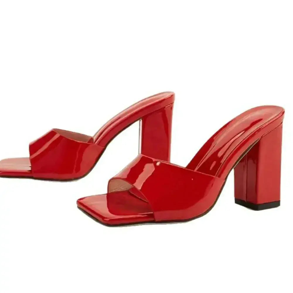 Square Toe Block Heels Sandals - DaisyDrop 