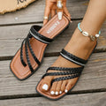 Braided Strappy Flats Sandals - DaisyDrop 