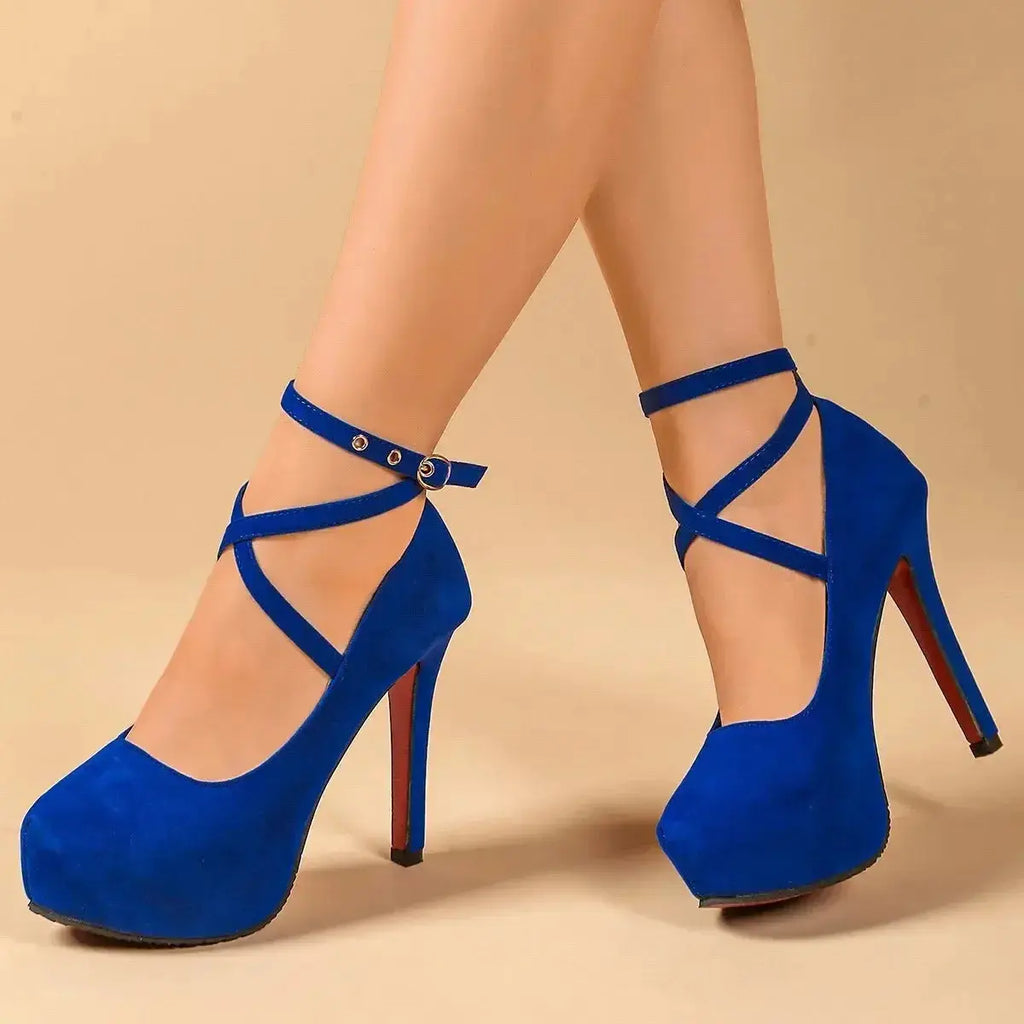 Ankle Strap High Heel Pumps - DaisyDrop 
