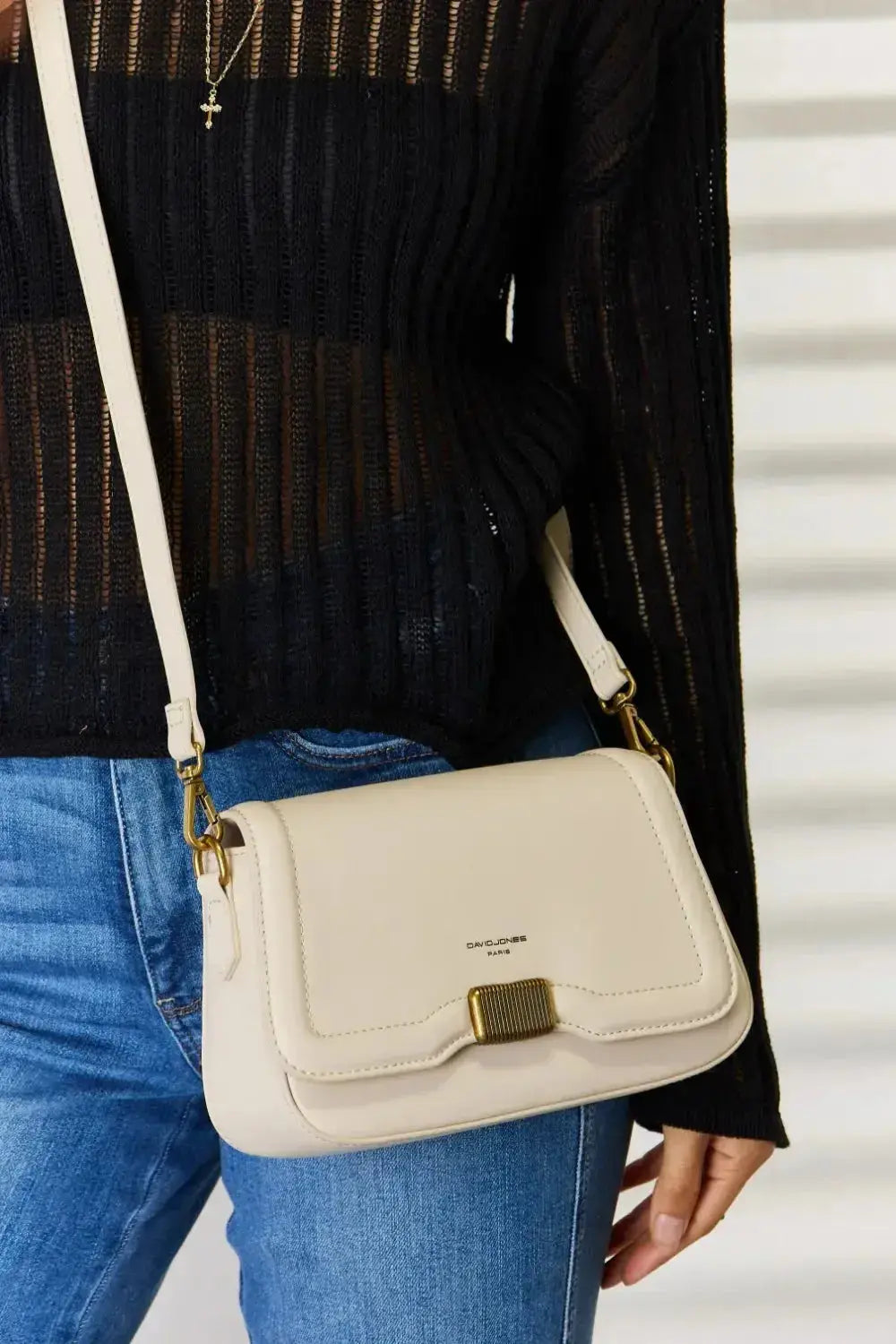David Jones PU Leather Crossbody Bag - DaisyDrop 