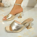 Open Toe Mid Heels Sandals - DaisyDrop 
