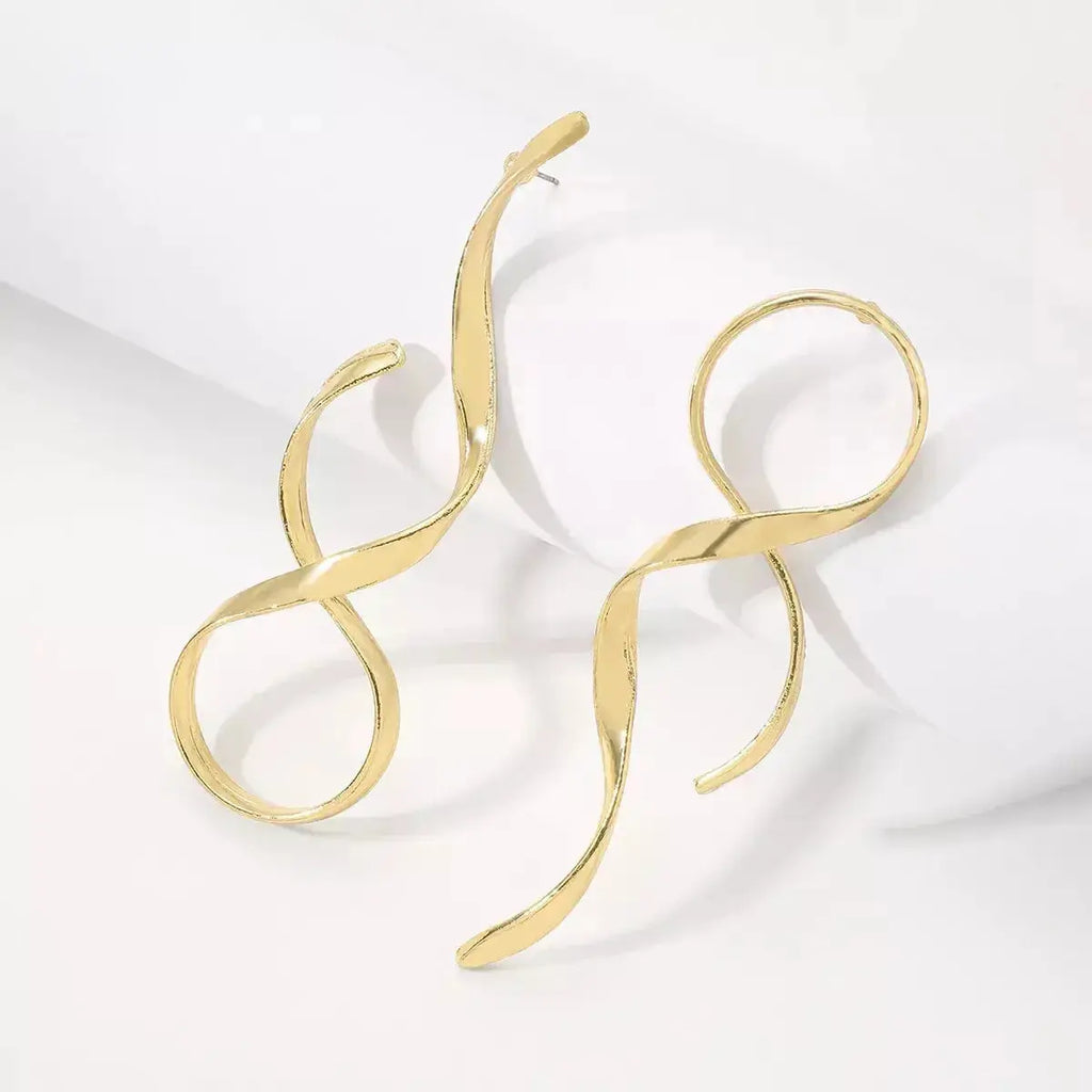 Alloy Spiral Drop Earrings - DaisyDrop 