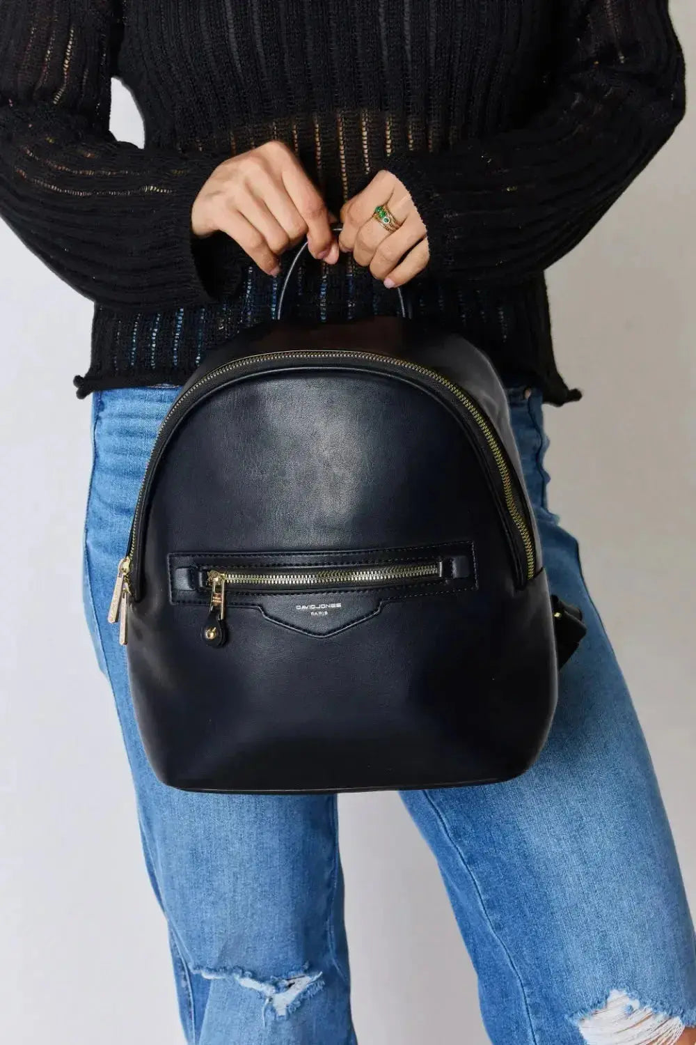 David Jones PU Leather Backpack - DaisyDrop 