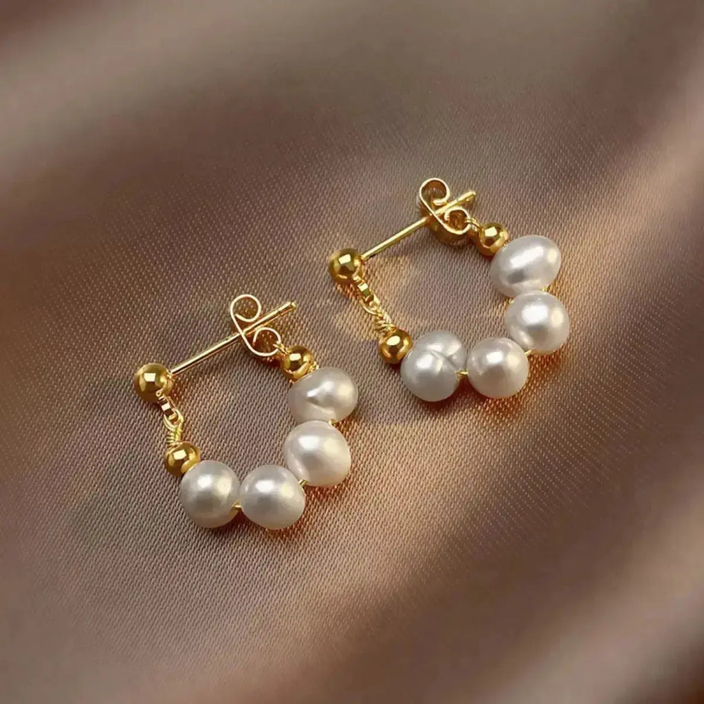 Freshwater Pearl Hoop Earrings - DaisyDrop 