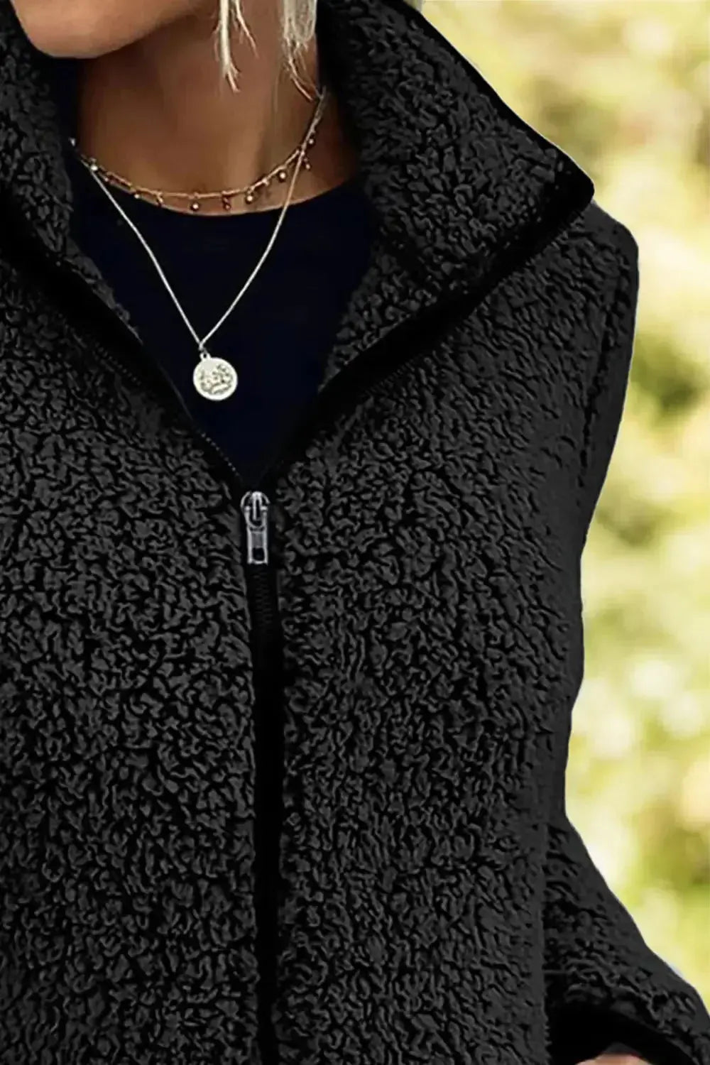 Pocketed Zip Up Turtleneck Jacket - DaisyDrop 