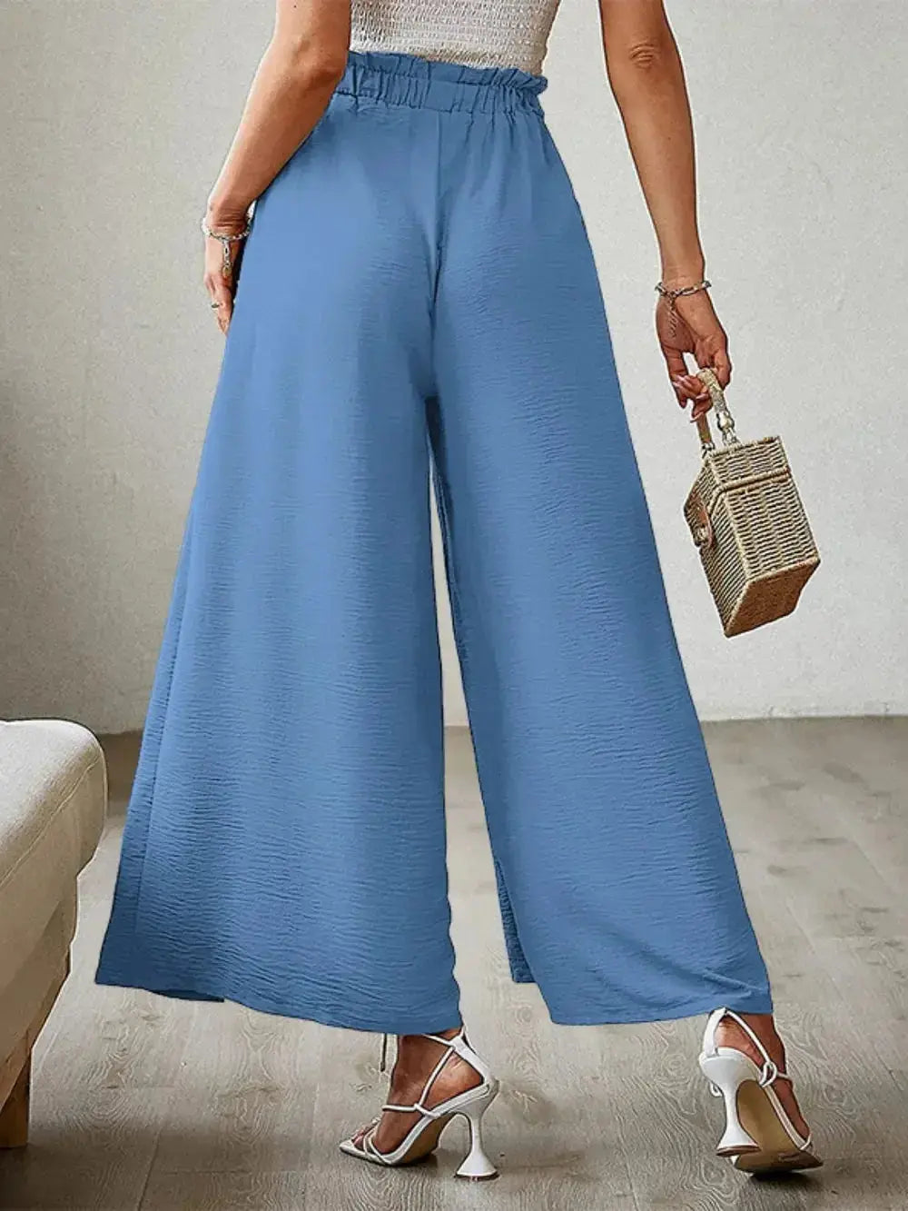 Tied Slit Wide Leg Pants - DaisyDrop 
