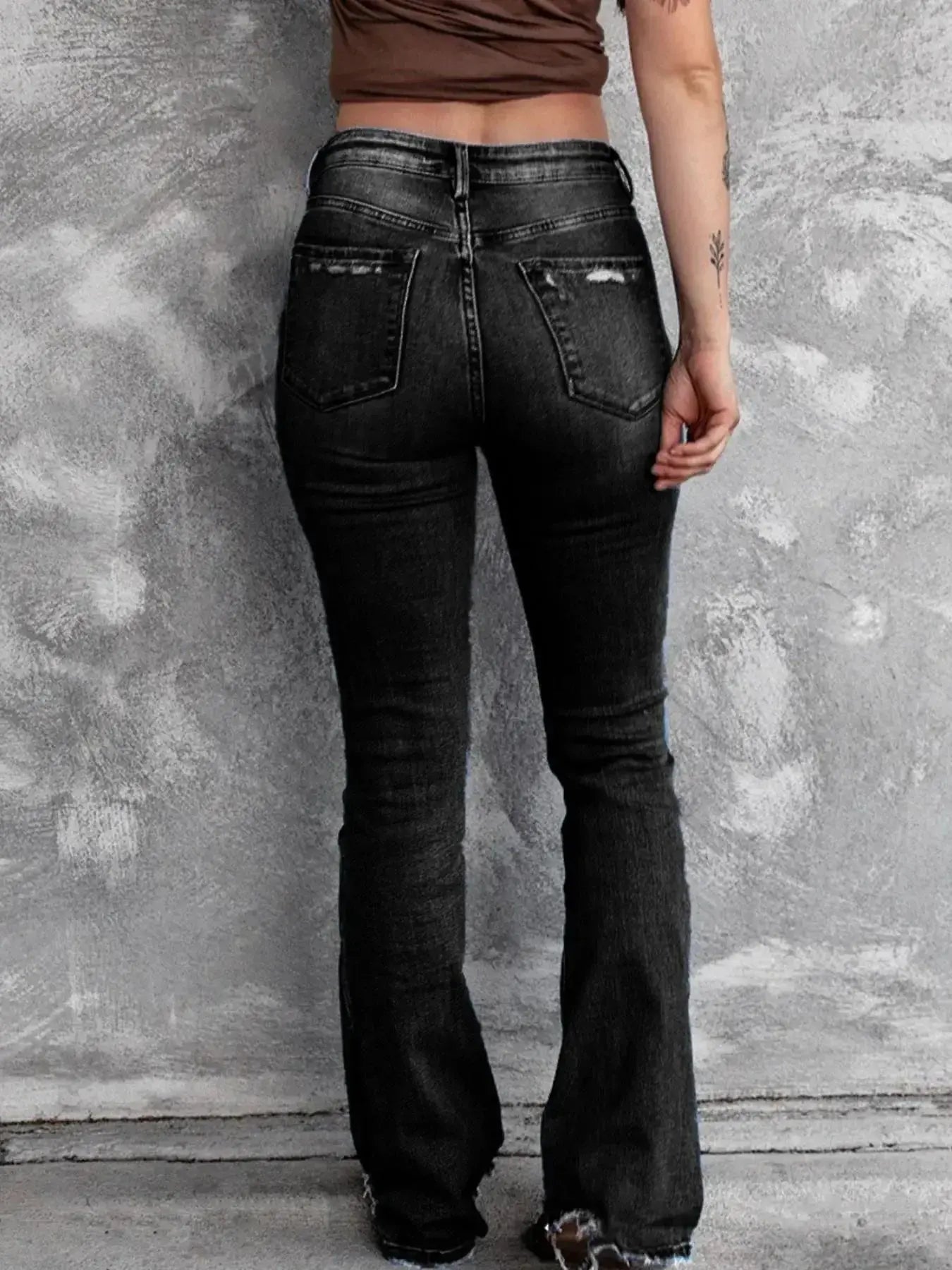 Distressed Flare Jeans - DaisyDrop 