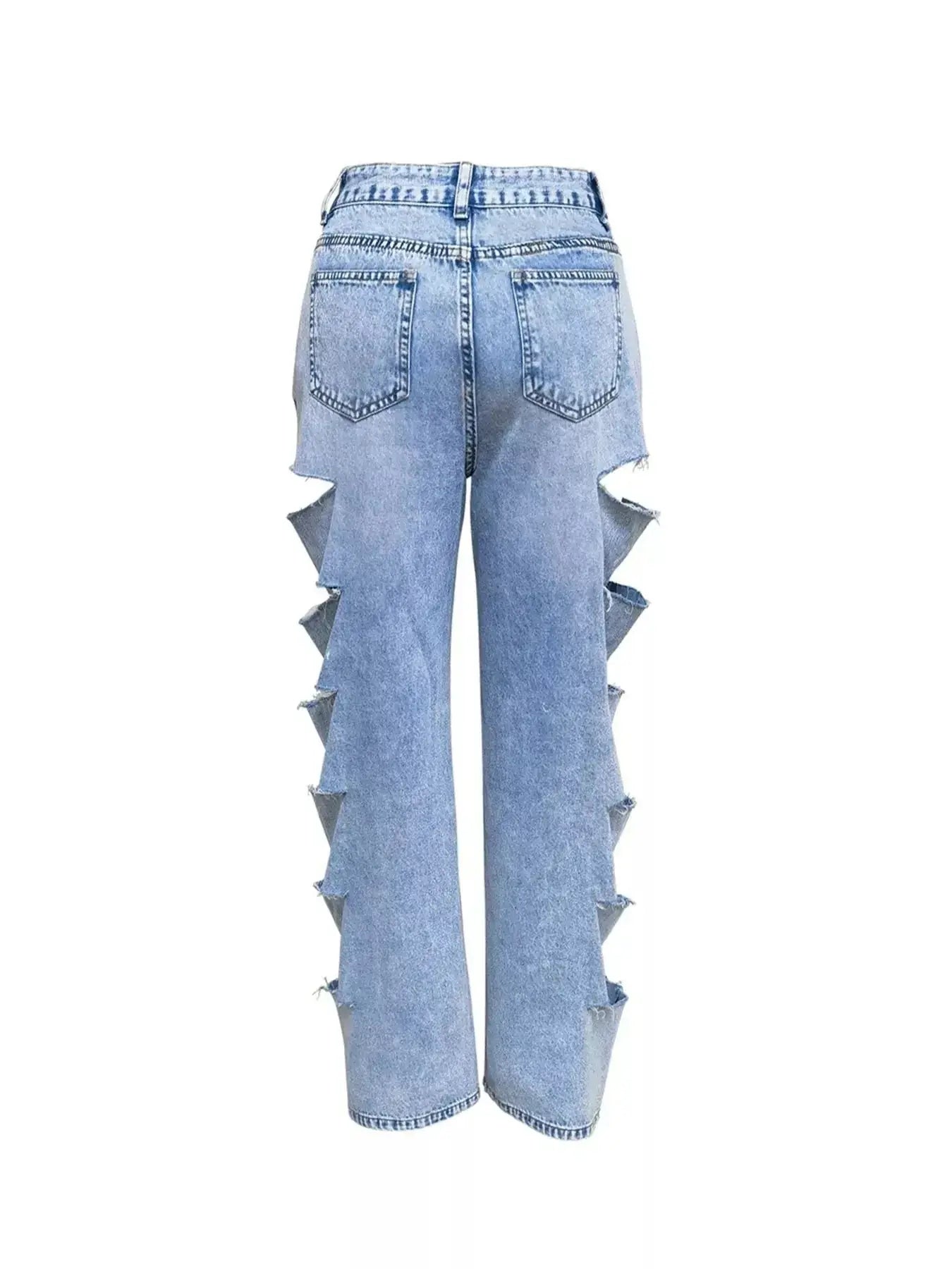 Distressed Wide Leg Jeans - DaisyDrop 