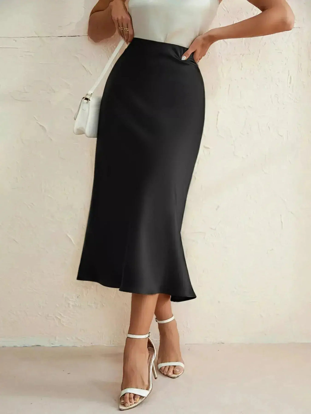 High Waist Midi Skirt - DaisyDrop 