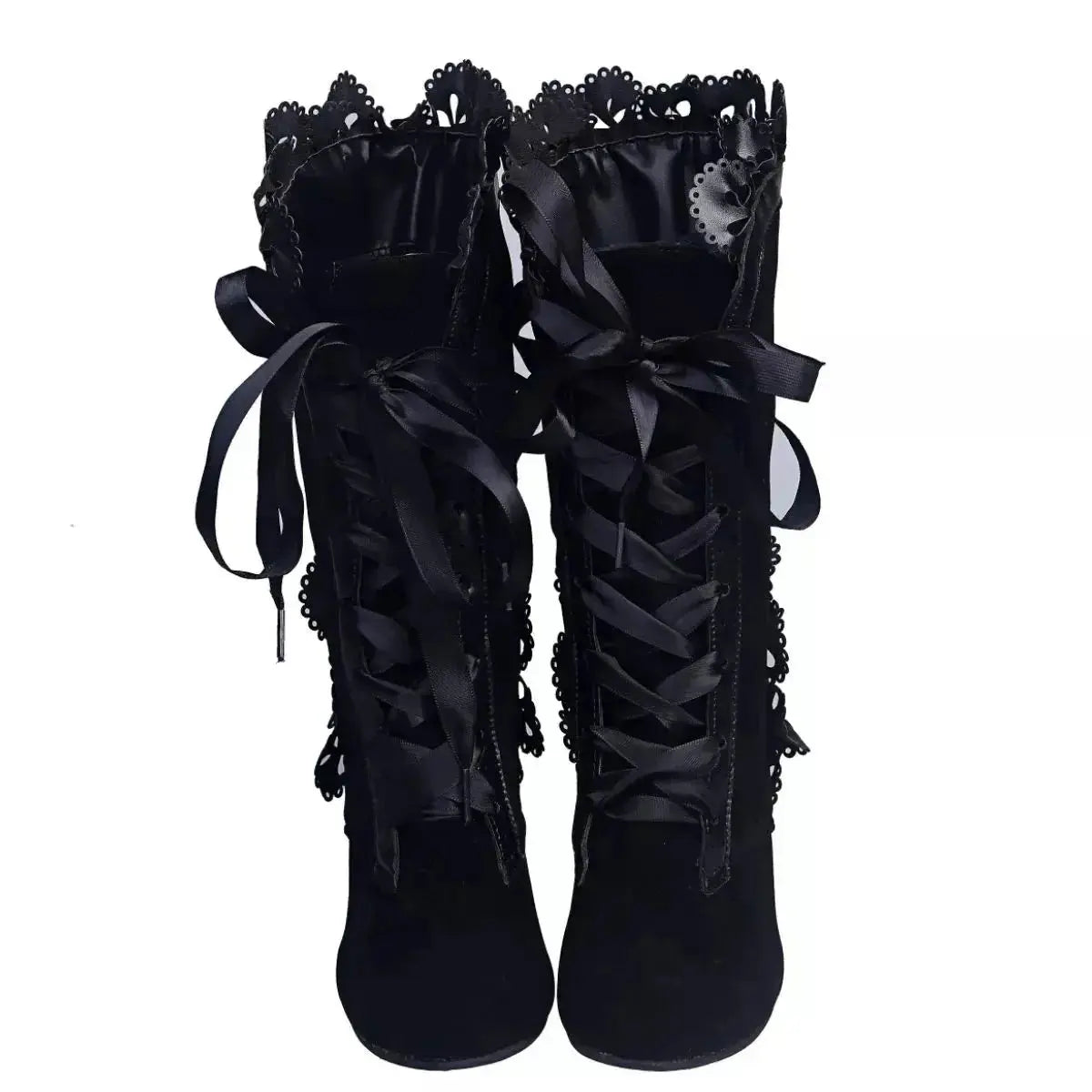 Lace Up Block Heels Boots - DaisyDrop 