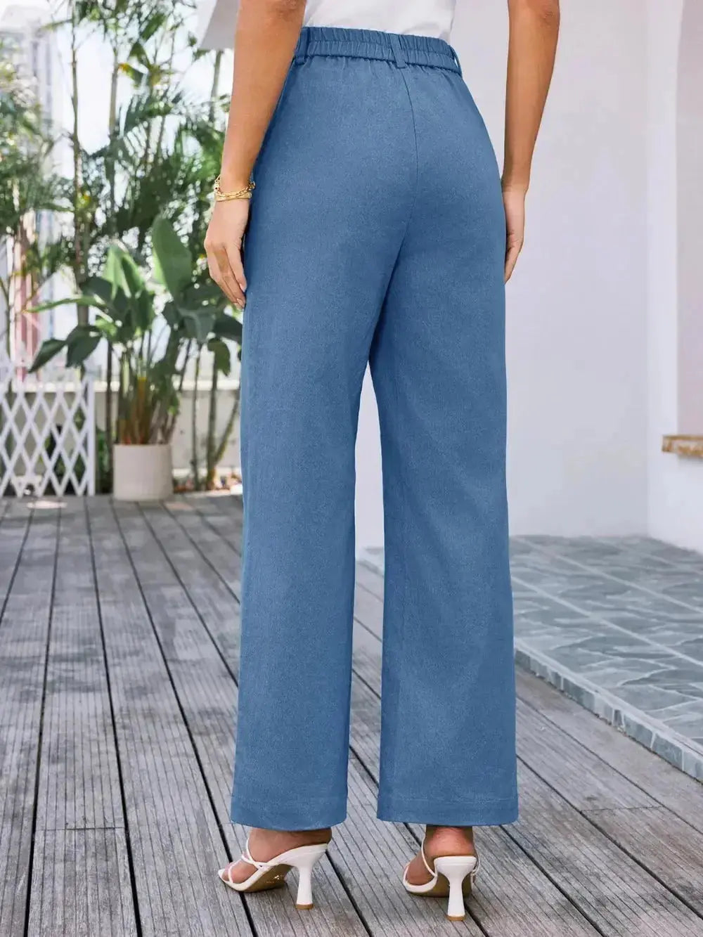 High Waist Wide Leg Pants - DaisyDrop 