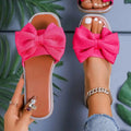 Bow Open Toe Flats Sandals - DaisyDrop 