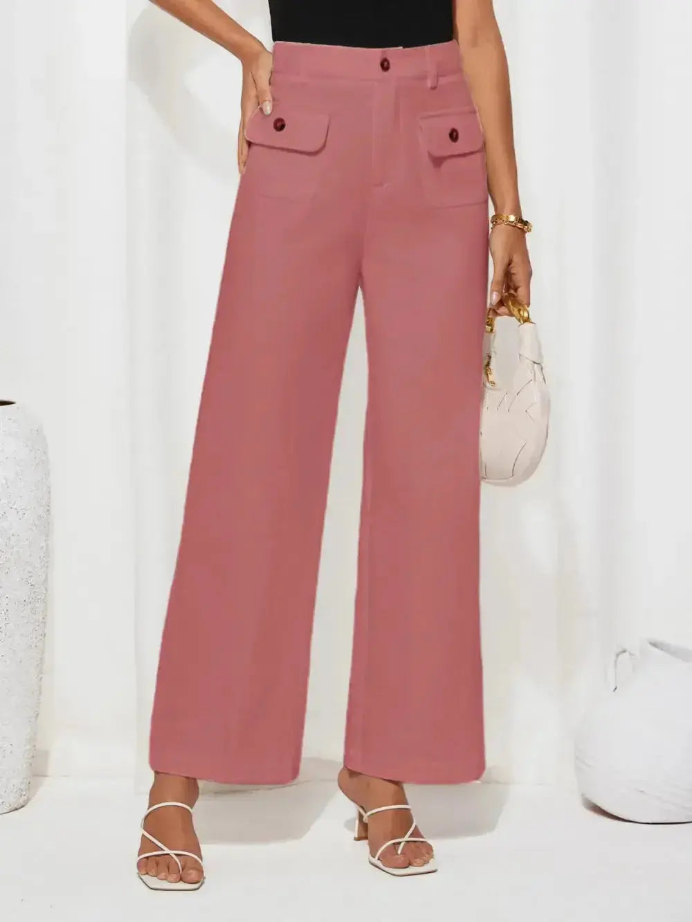 High Waist Wide Leg Pants - DaisyDrop 