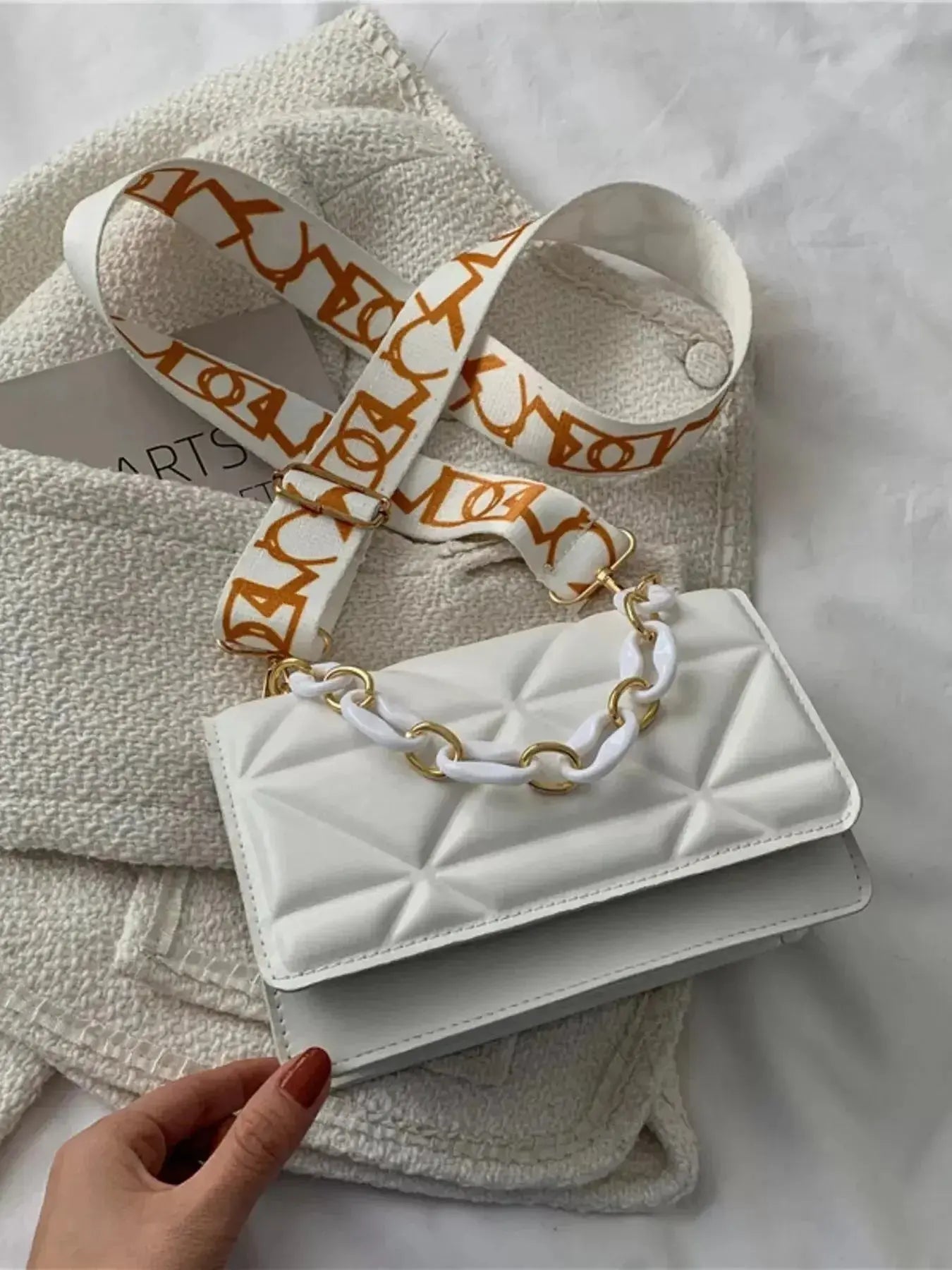 Quilted Adjustable Strap Crossbody Bag - DaisyDrop 