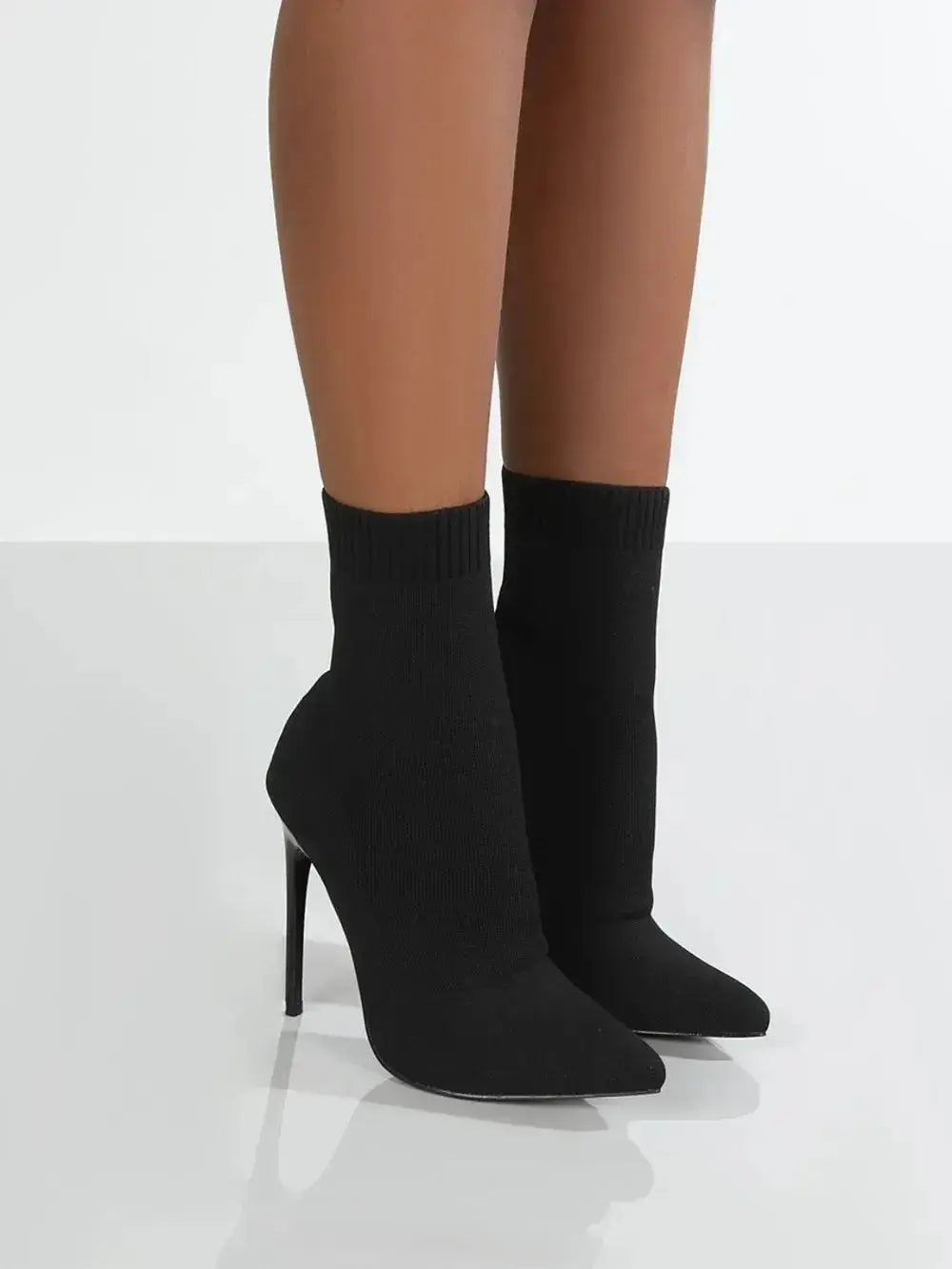 Mesh Point Toe Stiletto Boots - DaisyDrop 