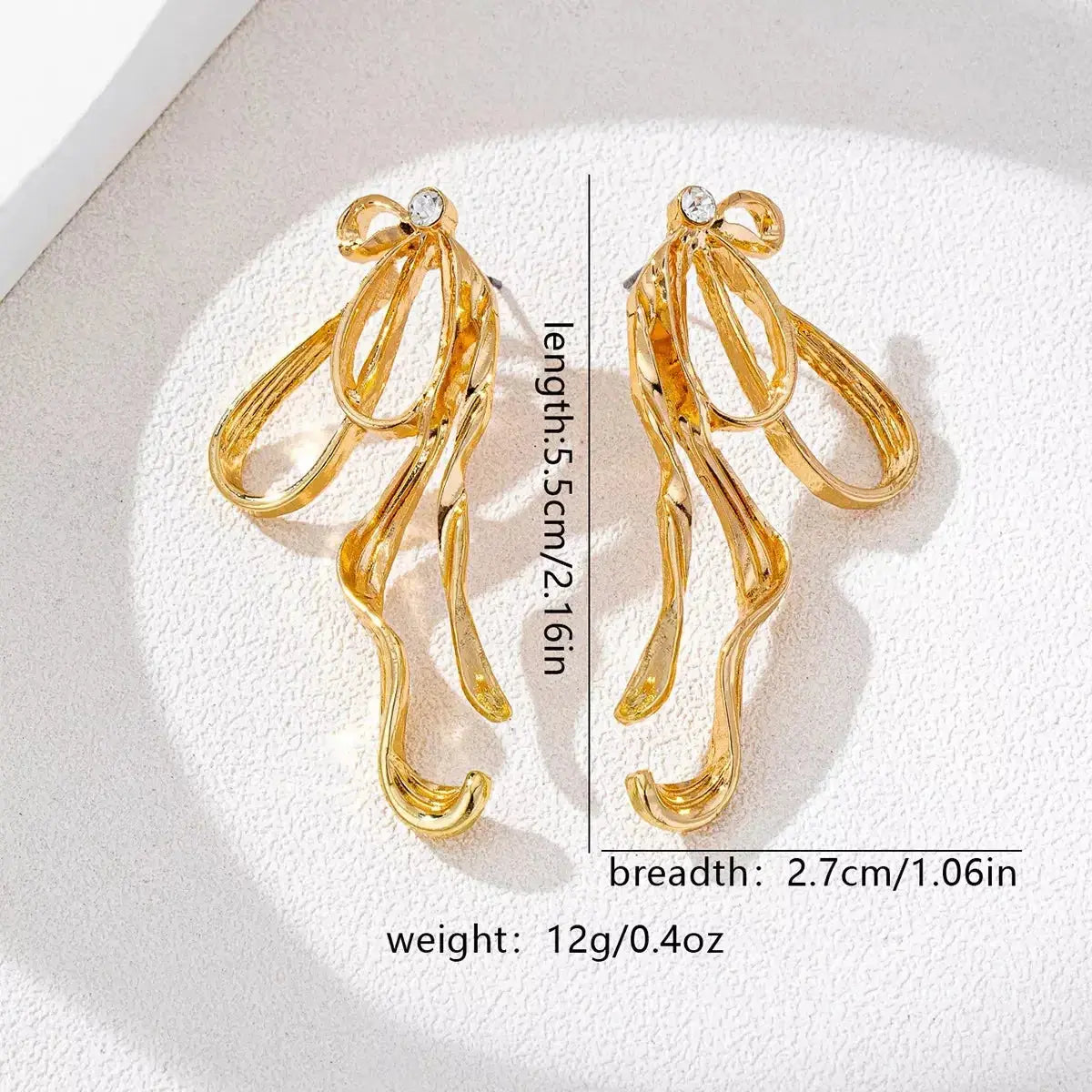 18K Gold-Plated Bow Earrings - DaisyDrop 