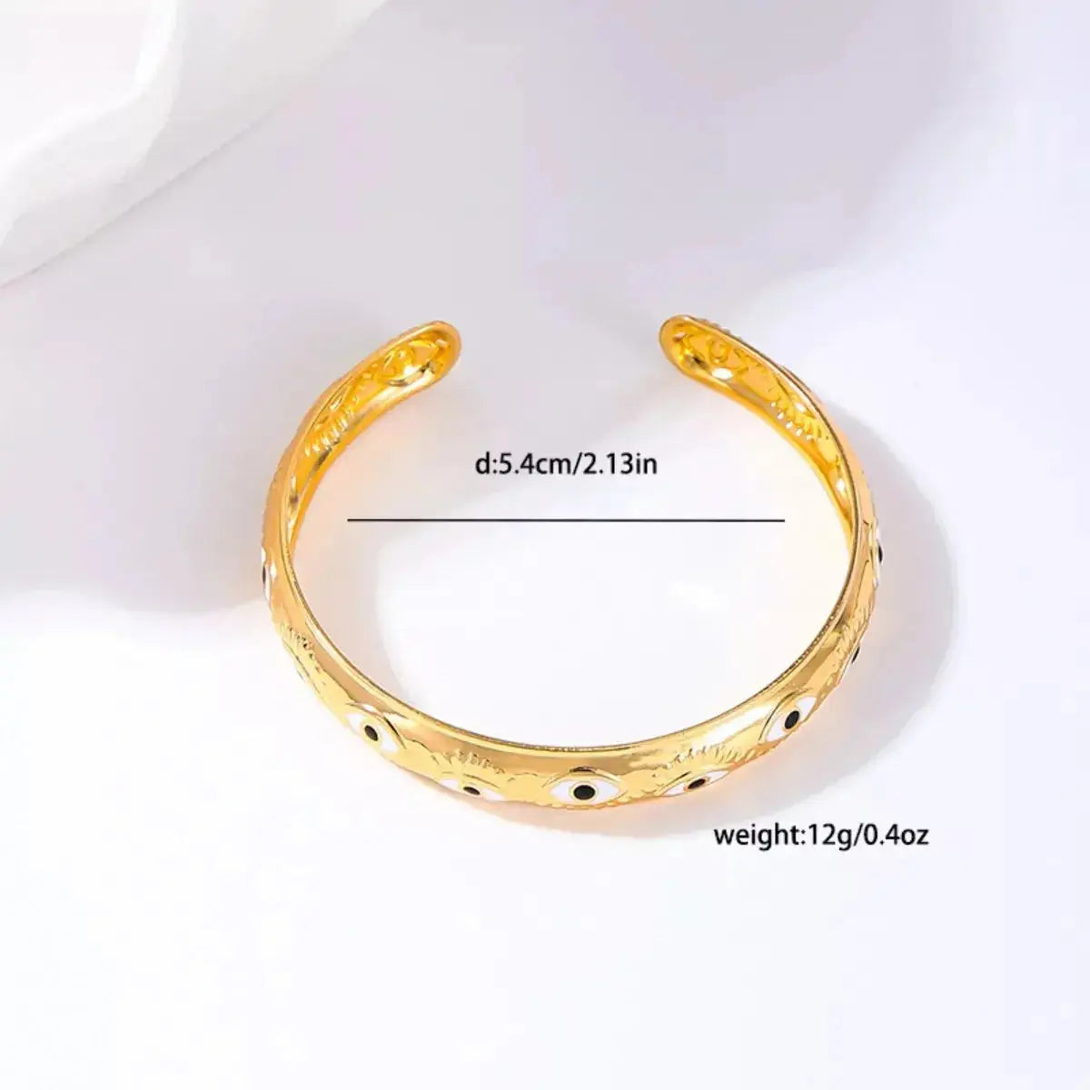 Evil Eye Open Bangle Bracelet - DaisyDrop 