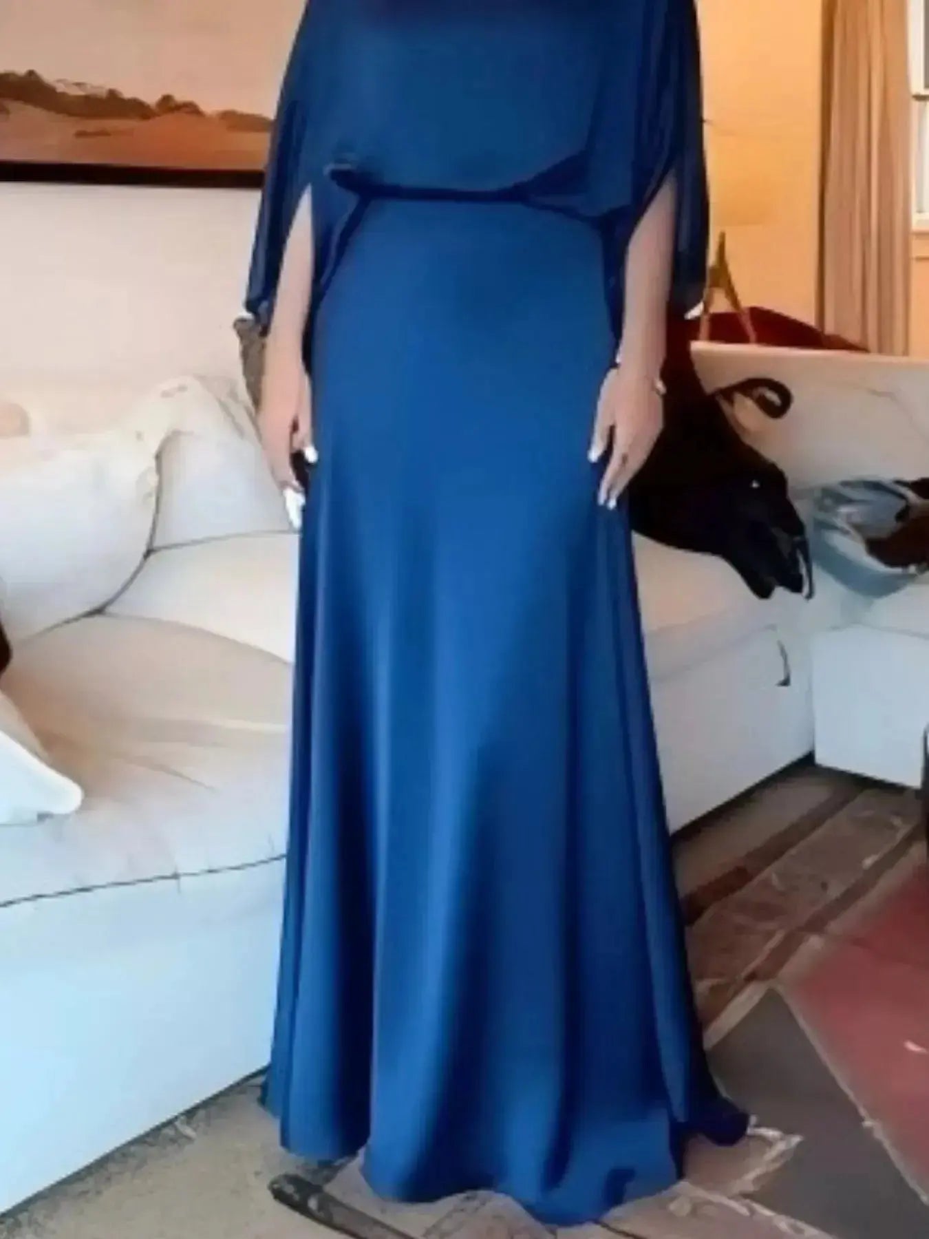 Full Size Elegant Batwing Sleeve Maxi Dress Plus Size - DaisyDrop 