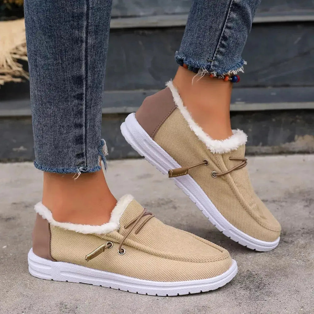 Faux Fur Lined Slip-Ons - DaisyDrop 