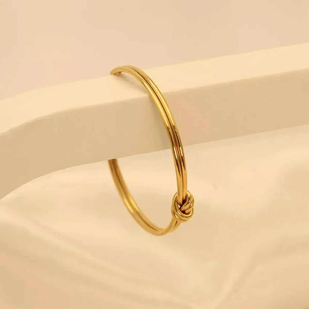 18K Gold-Plated Knot Open Bracelet - DaisyDrop 