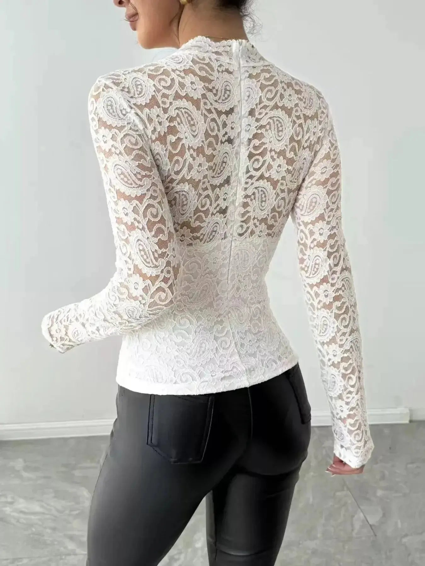 Lace Long Sleeve Top - DaisyDrop 