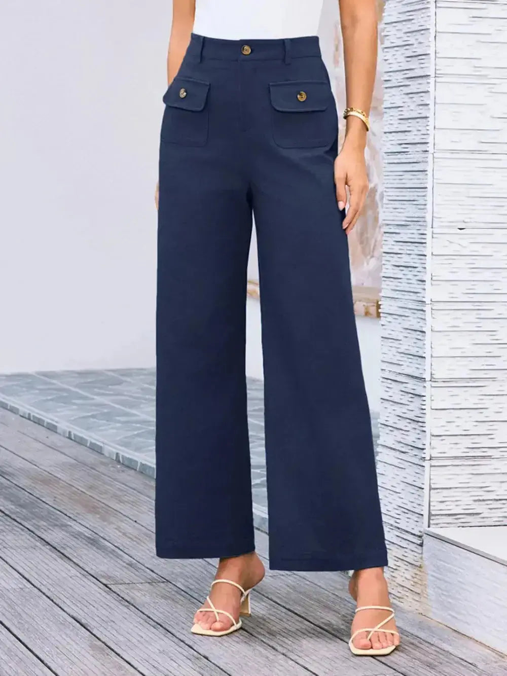 High Waist Wide Leg Pants - DaisyDrop 