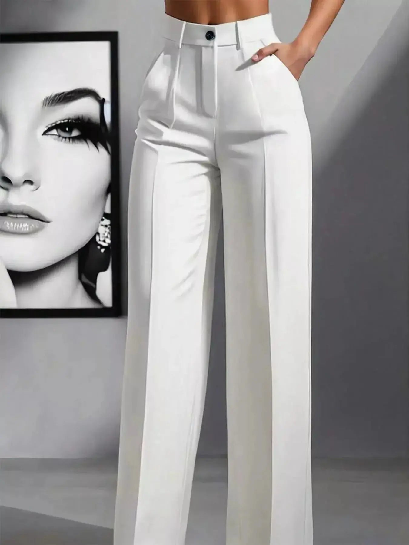 High-Waisted Wide Leg Pants - DaisyDrop 