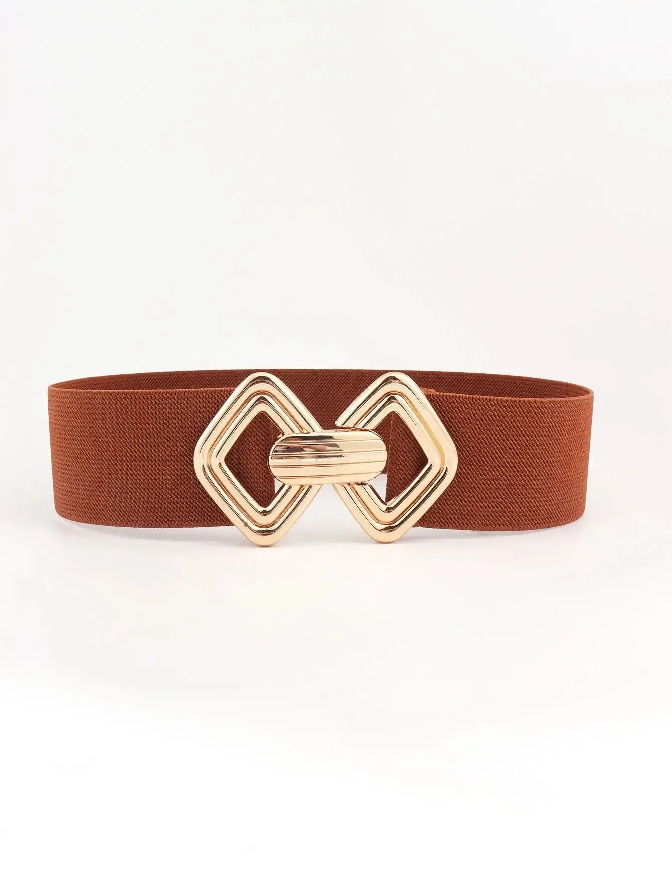 Geometric Buckle Elastic Wide Belt - DaisyDrop 