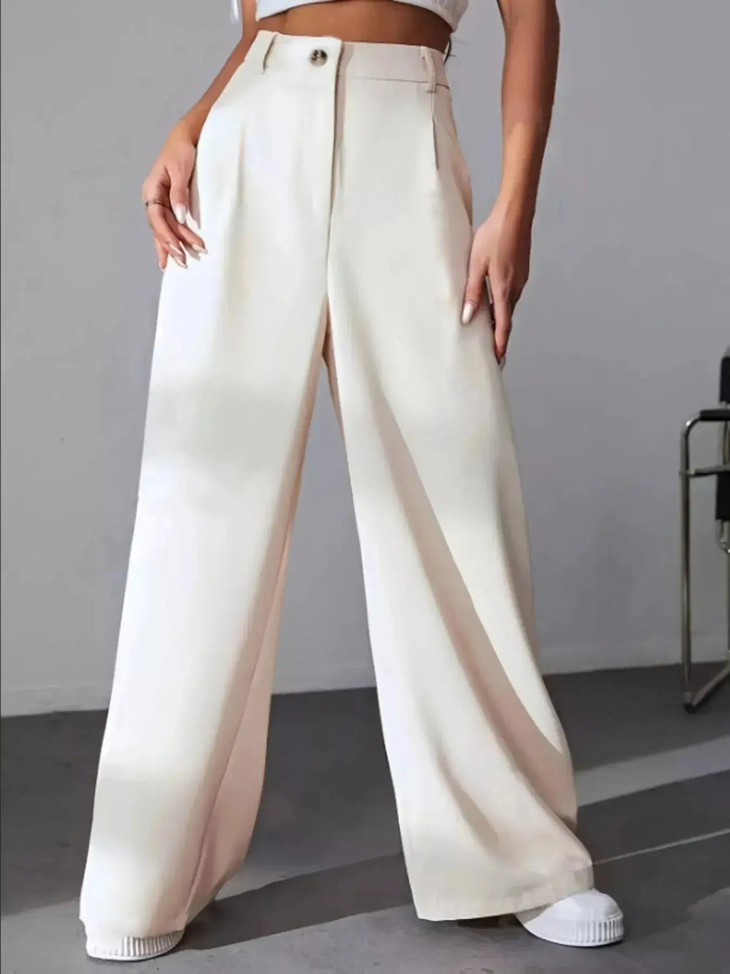 Wide Leg Pleated Pants - DaisyDrop 
