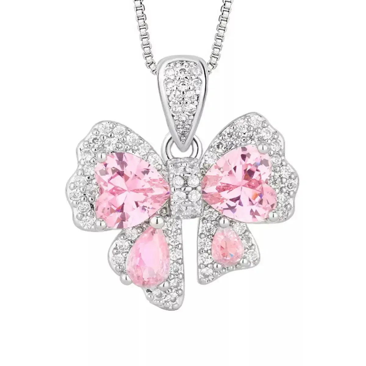 Zircon Bow Pendant Necklace - DaisyDrop 