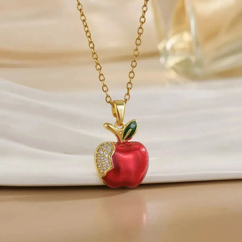 18K Gold-Plated Apple Necklace - DaisyDrop 