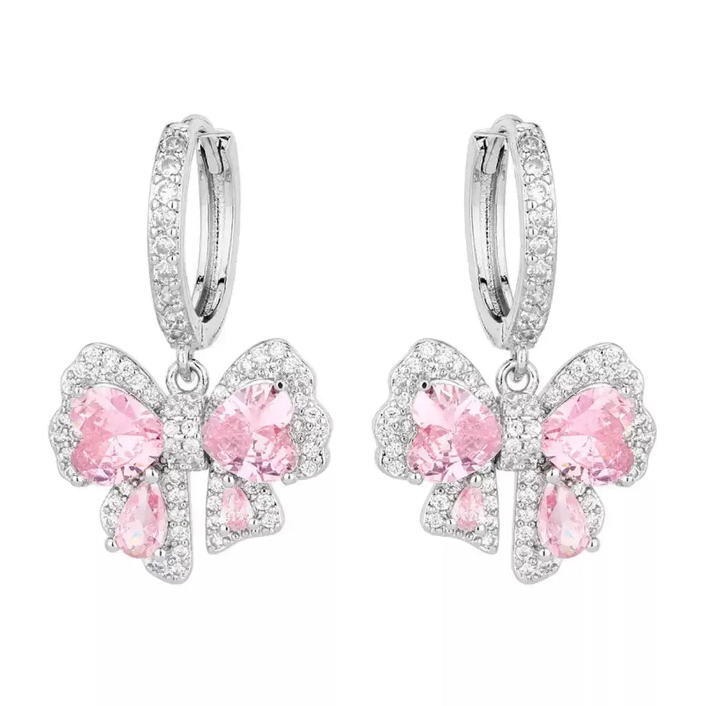 Zircon Bowknot Drop Earrings - DaisyDrop 