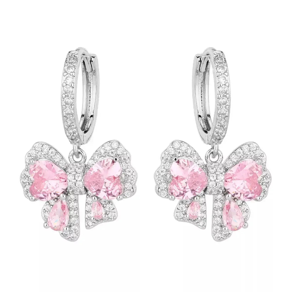 Zircon Bowknot Drop Earrings - DaisyDrop 