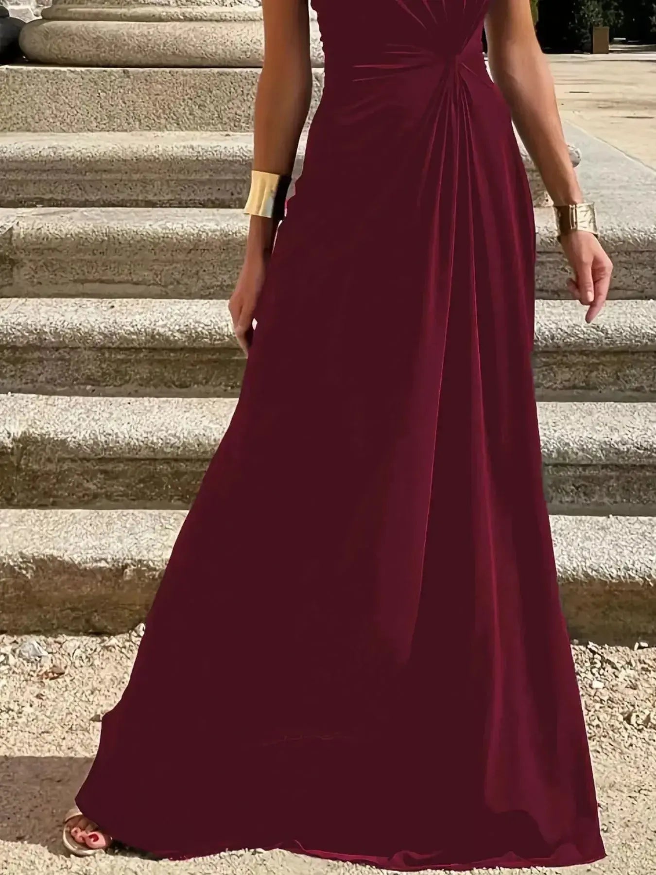 Twisted Round Neck Sleeveless Maxi Dress - DaisyDrop 