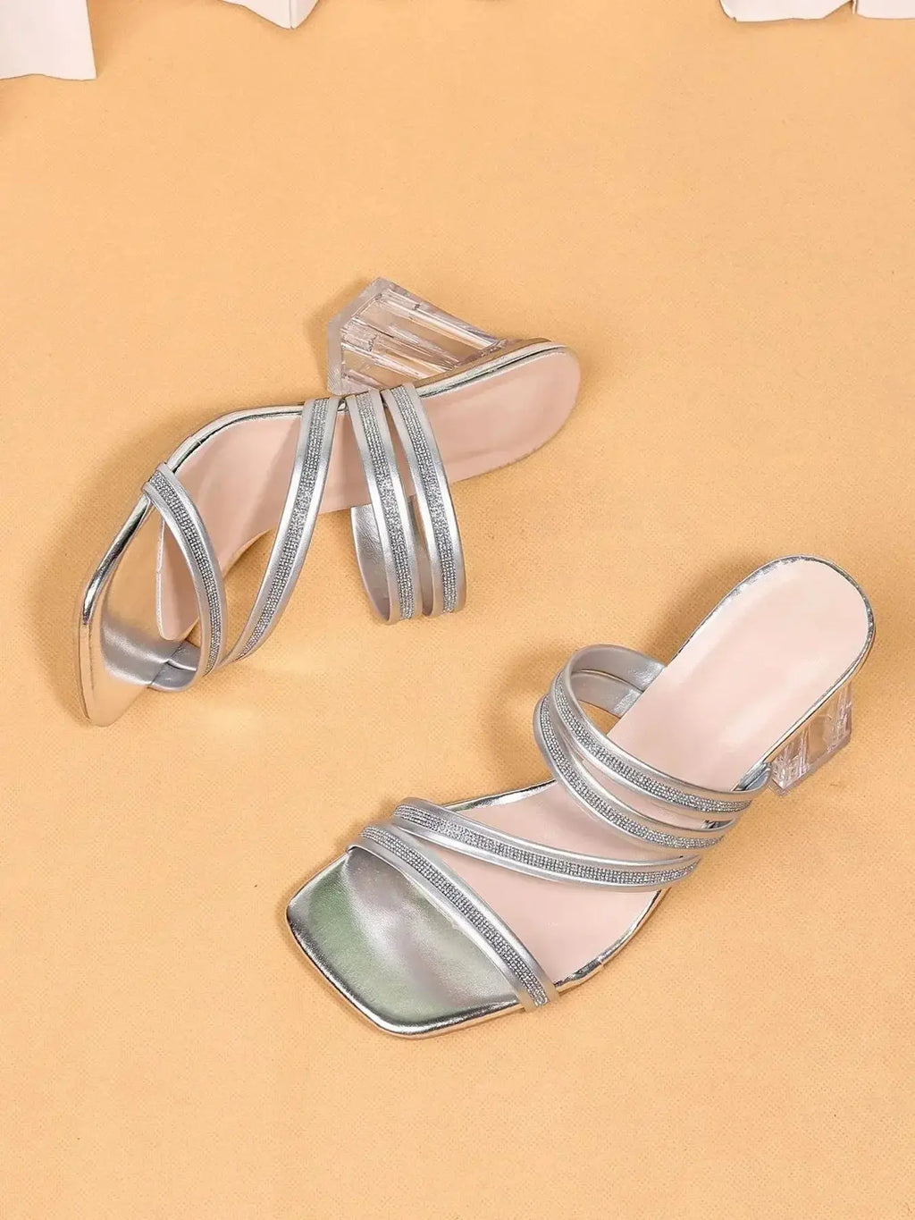 Open Toe Block Heel Sandals - DaisyDrop 