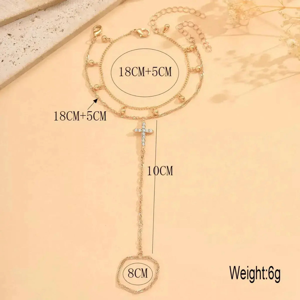 18K Gold-Plated Chain Cross Bracelet - DaisyDrop 