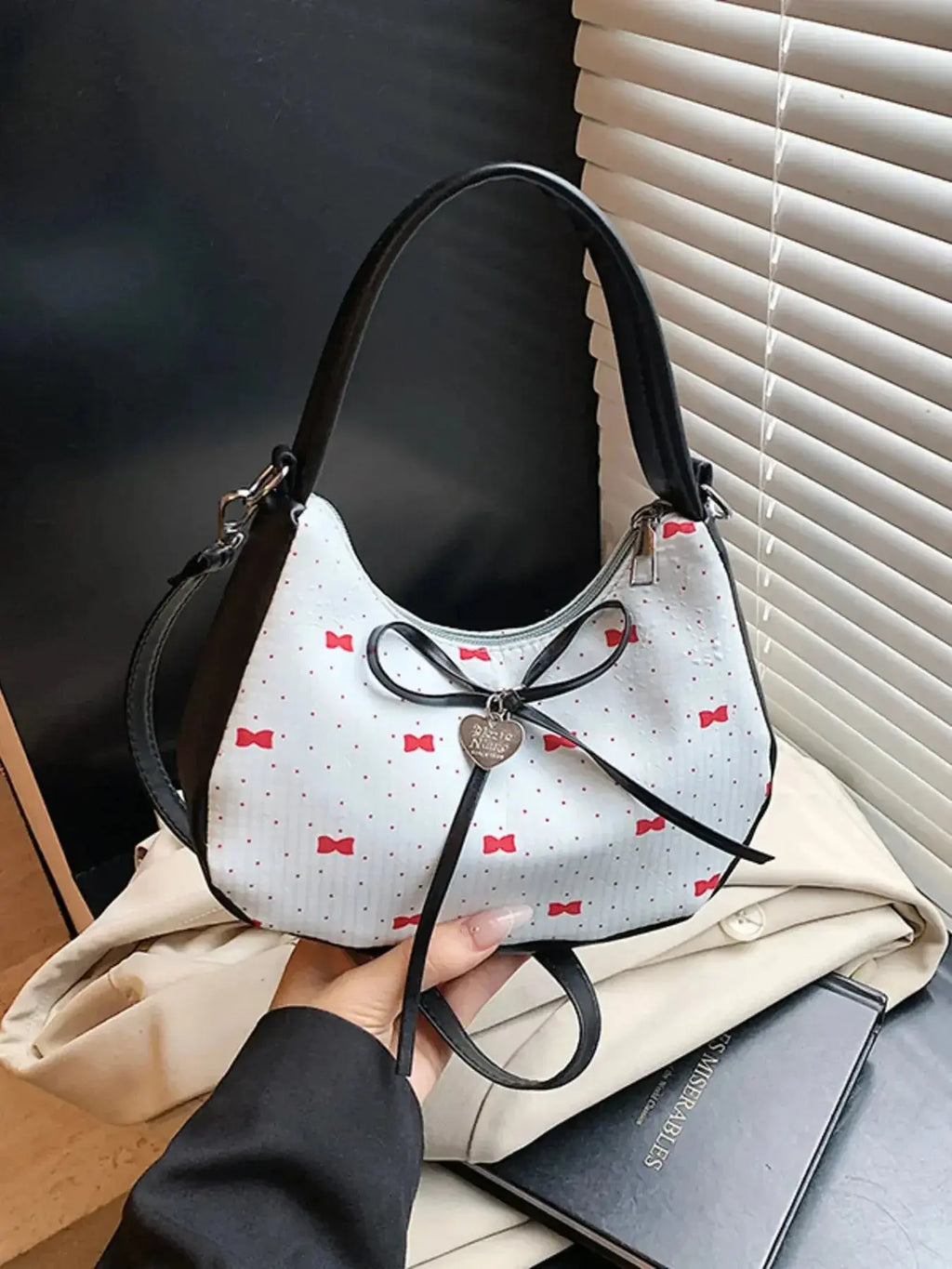 Printed Bow Shoulder Bag - DaisyDrop 